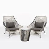 户外桌椅阳台藤椅沙发组合小茶几三件套庭院休闲藤编室外露台家具 二椅+50小茶几