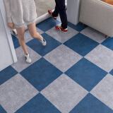 恒踏（HENGTA） 水泥地面地板革家用pvc加厚防水地板贴塑料地胶垫塑胶地贴地板毯 美家蓝方块地毯纹