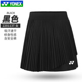 YONEX新款尤尼克斯羽毛球服短裙女yy百褶裙220113运动裙网球裙跑步 220113TCR黑色  L