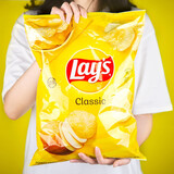 乐事（Lay's） 原装进口 原切薯片真薯 新奇特零食薯片 美版原味薯片家庭装425.2g1袋