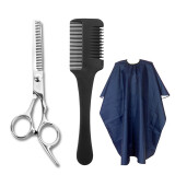 诺普斯理发美发剪刀打薄剪碎发牙剪剪刘海神器剪头发工具套装家用专业 牙剪+加厚版削发梳+5刀片+围布