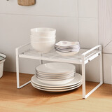 家の物语日本厨房置物架分层沥水碗碟架锅架整理架桌面储物架调料架水槽架 白色（小号置物架）