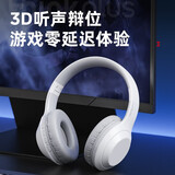 联想（Lenovo）头戴式无线蓝牙耳机电竞游戏有线无线两用重低音乐运动降噪通用小米手机 TH10米白