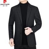 皮尔卡丹西服男2025春季新款中年男士商务休闲高档小西装单西上衣春秋外套 62913黑色 180/XL