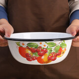 欧丽家 搪瓷欧式搪瓷瓷碗拌沙拉拌馅料厨房馅料碗和饺子馅拌菜调馅 25樱桃