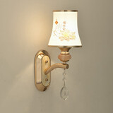 熠豪（YIHAO） 欧式壁灯简约卧室床头灯客厅北欧金色壁灯锌合金KTV酒店过道壁灯 YH8101 三色光