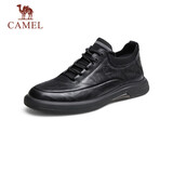 骆驼（CAMEL）男士休闲商务通勤软底舒适运动皮鞋 G13A155075 黑色 43