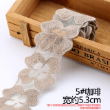 TTT多彩蕾丝花边水溶刺绣花边婚纱裙子衣服装辅料手工DIY布艺 5#咖啡 宽约5.3cm【1米价】