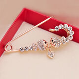 界末简约大别针固定衣服扣针饰品韩国毛衣配饰女大衣开衫外套胸针胸花 小鱼大别针-金色