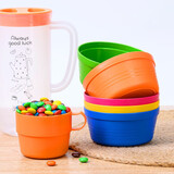 乐扣乐扣 彩虹碗塑料碗儿童防摔饭碗米饭碗汤碗早餐碗套装宝宝卡通便携 平底碗【单碗380ml】
