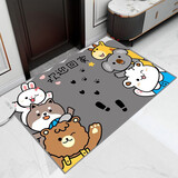 斜月三星水晶绒地垫家用入户门口浴室防滑耐脏易打理垫子地毯 欢迎回家A【水晶绒】【2条装】 40*60cm