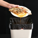 晨星（Chenxing）抽绳垃圾袋家用一次性手提式垃圾袋厨房拉圾分类袋子 5卷装（75只）黑色