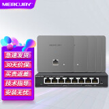 MERCURY 水星全千兆无线ap面板全屋wifi套装poe路由器供电5g双频ac1200m网络覆盖  MR108GP×1+MIAP1200GP银×5