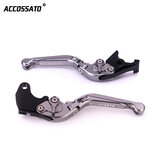适用于铃木GSX250R改装配件牛角离合手柄GW250折叠防摔可调刹车手拉杆DL250省力铝合金手把 02折叠加长款:钛色