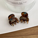 saradear超NICE韩国FRANCE 迷你小发抓小号空气刘海发夹 头顶侧边装饰抓夹 5#茶青花纹一对