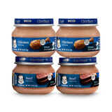 嘉宝婴幼儿宝宝肉泥鸡肉牛肉火鸡猪肉泥4罐装辅食组合 牛肉2罐+鸡肉2罐 71g*1瓶 罐装