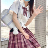 【JK制服官方】正版JK制服套装学院风格裙水手裙全套百褶裙女学生日系不良少女正统校服童女 红囚鸟+领结+短袖衬衫 M【尺码偏小】