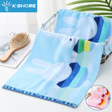 金号纯棉家纺情侣款洗脸洗澡毛巾 卡通米菲兔家用成人大人儿童洗脸面巾割绒柔软吸水加厚耐用76*36CM 蓝色