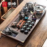 豪峰经典2025新款整套茶具套装烧水壶一体实木茶盘家用泡茶壶父亲节礼物 I款 实木茶盘+砂金自动+自动抽水