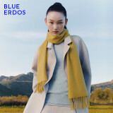 BLUE ERDOS鄂尔多斯100%山羊绒围巾披肩纯色简约百搭时尚礼物保暖流苏设计 竹叶黄 180*30