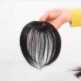 首品假发女头顶遮白发假发片真发头顶补发片女一片式轻薄透气补发快 自然黑15cm+护理套装