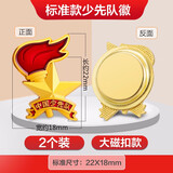 星人说 新标准款队徽少先队强磁吸别针款徽章 磁铁扣队章中国小学生用标准型立体火炬款加厚胸章 大磁扣-2枚