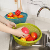 茶花洗菜篮子沥水篮塑料加厚滤水筛厨房客厅水果盆篮洗菜盆 30cm绿色
