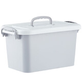 雏田 塑料储物箱整理箱子家用衣服玩具收纳盒宿舍化妆品收纳盒收纳箱 灰色大号【39*27*21】