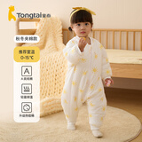 童泰婴幼儿睡袋秋冬季款夹棉宝宝连体睡衣纯棉儿童加厚防踢被防惊跳 黄色太阳 73cm