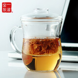 一屋窑制（YiWuYao）耐热玻璃泡茶杯泡办公杯过滤带盖带把花茶杯 天籁杯300ml