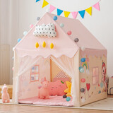 小斑鸠（little dove） 儿童帐篷室内游戏屋 大号家用宝宝男女孩梦幻公主房城堡玩具礼物 独角兽(PVC杆+无垫) 灯+旗+云朵