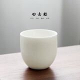 心去處羊脂玉白瓷茶杯德化品茗杯茶具杯子陶瓷个人杯主人杯单个品茗杯子 羊脂玉瓷-直身杯【90ml】简装