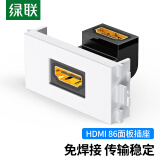 绿联HDMI86面板单口插座 免焊接86型模块 高清电视视频组合模块工程装修布线接头 弯头 20318