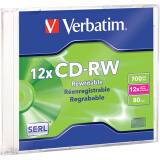 威宝（Verbatim）CD-RW 光盘/刻录盘 12速700MB 单片盒装20片 可重复擦写空白光盘 95161