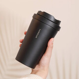 乐扣乐扣（LOCK&LOCK）元气保温杯不锈钢一键式弹跳盖咖啡杯车载商务杯子【年会福利】 黑色 400ml
