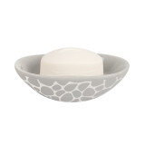 丝普瑞瑞士品牌SPIRELLA创意鹅卵石肥皂盒手工陶瓷香皂盒家用洗手肥皂架 灰色(单件)