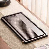 瓷牌茗茶具（cipaiming teaset）重竹茶盘功夫茶具家用现代沥水一体式茶台托盘 中流水平板胡桃重竹蓄排盘（50）