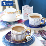 瓷侠客 陶瓷轻奢咖啡杯套装欧式精致下午茶具高档骨瓷英式红茶杯碟勺 欧亚之恋 杯碟+金勺