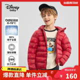 迪士尼（DISNEY）男童轻薄羽绒服耐脏油污90白鸭绒儿中大童衣服24冬DB431KE09黑130