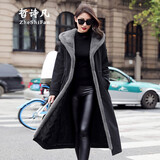 哲诗凡2025新款水貂毛派克服女长款尼克服外套可脱卸内胆貂皮大衣皮草 黑色 M 90斤--115斤