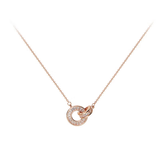 AJIDOU阿吉豆项链玫瑰金罗马圆环复古女神节新年礼物女友老婆女神节