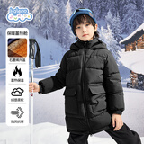 班尼路儿童棉服冬季2025新款大童中长款保暖加厚连帽外套男女童冬装棉袄