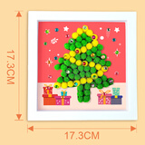 博教（BOJIAO）儿童手工diy毛球画贴钻粘贴画制作材料包女孩玩具自制钻石贴画相框幼儿园圣诞节礼物 圣诞树