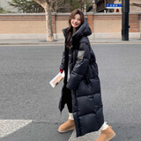 韩璐娇（hanlujiao）黑金羽绒棉服女2025年冬季新款韩版宽松长款过膝棉衣加厚棉袄外套 黑色（升级加厚款） M 【建议105-120斤】