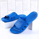 龙二猫防静电拖鞋女男士无尘室内车间工厂用软底厚底防滑耐磨蓝色工作鞋 蓝色6孔拖鞋 38码