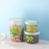 茶花保鲜盒塑料饭盒水果盒饭菜保鲜盒餐盒密封盒便当碗储物盒PP 3件套(440+700+1420ml)