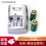 德力普（Delipow）cr2充电电池 CR123A拍立得相机锂电充电电池套装 3V/3.7V 3V CR123a【充电器+2节电池】