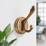 鹰盾鹰盾 墙壁挂衣钩浴室挂钩衣柜挂钩门后挂衣架衣帽钩厨卫浴室挂件 仿古黄古铜