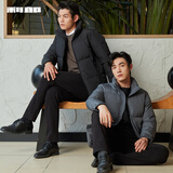 利郎羽绒服男立领冬季防风保暖白鸭绒男士外套 深灰 XL175/92A 