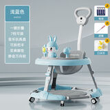 识恩学步车婴儿2025新款儿童推车宝宝防侧翻学行车多功能助步防o型腿 蓝餐盘+音乐+脚垫+推把+静音轮